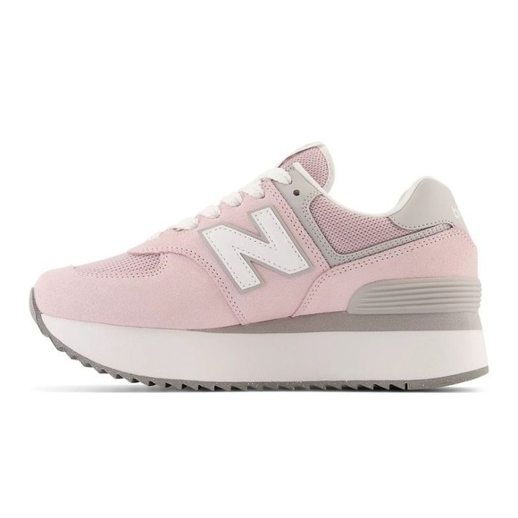 New Balance 574 + Platform Retro Running Shoes / Sneakers -Pink Stone - Picture 5 of 16